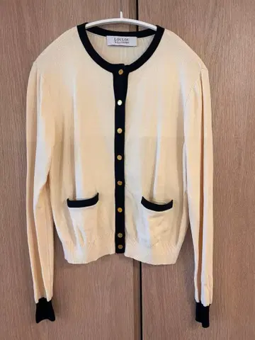 룰루 윌로비 LOULOU WILLOUGHBY 바이컬러 가디건