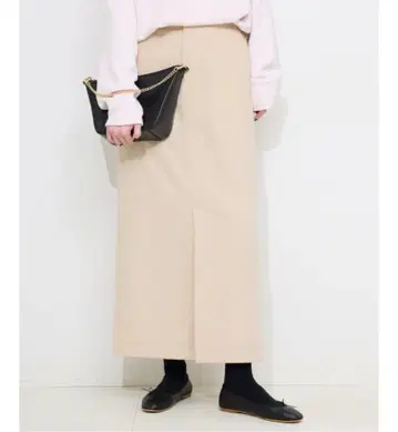 SLOBE IENA 트위드 릴랙스 I라인 스커트 베이지