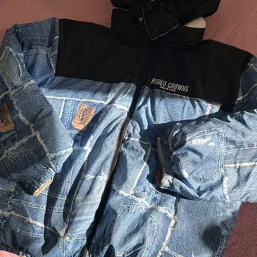 RODEO CROWNS 충전솜 다운 자켓 데님/블랙