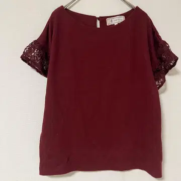 로페피크닉 반팔 티셔츠 [M] 레이스 소매 풀오버 심플