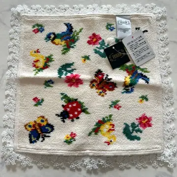 미사용 새상품 근택 레이스 페이러 콜라보 손수건 아이보리