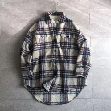 [ 새상품급 ] 벌스데이 바쉬 체크 셔츠 울 코트 아우터