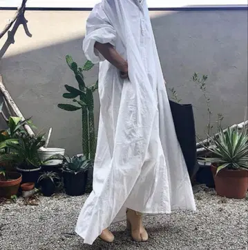 TEN. x Ron Herman 카프탄 드레스 화이트 론 헤르만