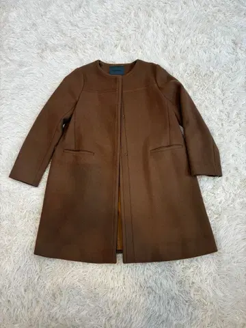 Spick&Span 브라운 노카라 코트