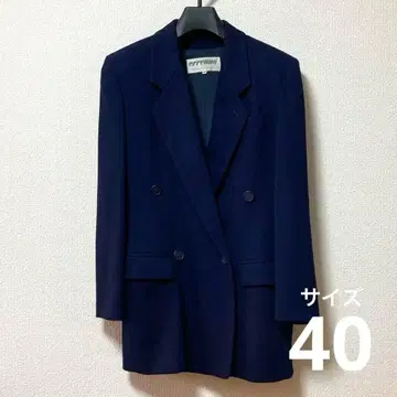 erreuno 울 더블 자켓 사이즈 40 네이비 이탈리아제