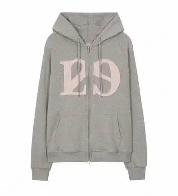 한국 ILLIGO 129 로고 패치 지퍼 후드티 핑크 로고 M 사이즈