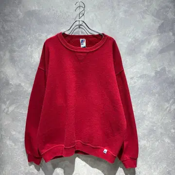 [ 무료배송 ] USA 구제 의류 RUSSELL 러셀 무지 맨투맨 레드