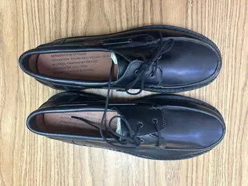 블랙 가죽 데크 슈즈 43