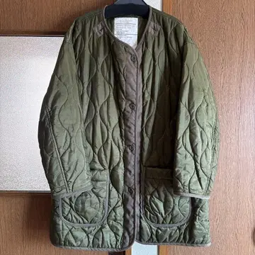 R.BETA 퀼팅 자켓 올리브 그린