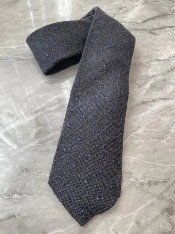 새상품 Sartoria Pisthes 다크 그레이 도트 무늬 넥타이