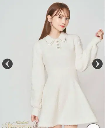 미셸 마카롱 니트 플레어 원피스