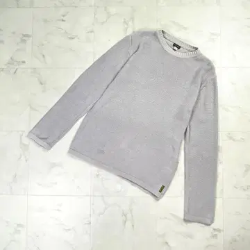 아르마니진스 코튼 니트 크루넥 퍼플 베이지 M*KD388