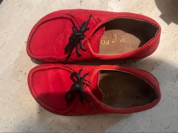 BIRKENSTOCK 빨간색 레이스업 로퍼 24cm