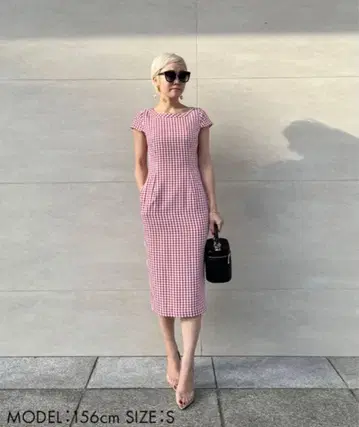 JENNE 오드리 룩 깅엄 체크 원피스 M