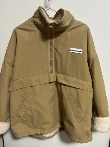 Java 베이지 플리스 자켓 하프 지퍼