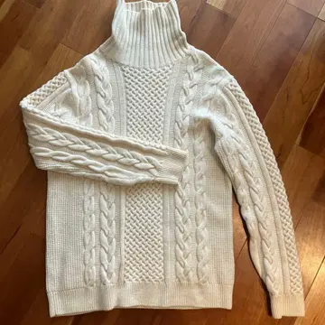 BEAUTY&YOUTH 아이보리 케이블 니트 L