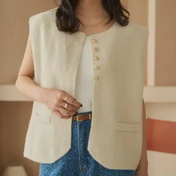 고베 레터스 (KOBE LETTUCE) 니트 베스트 상의 아이보리