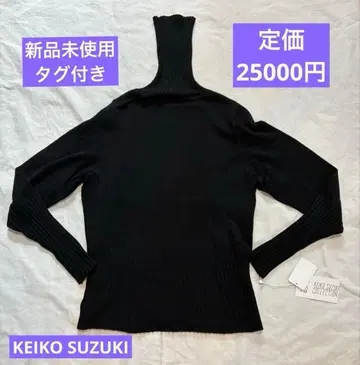 KEIKOSUZUKI COLLECTION 미사용 새상품 긴팔 블랙 니트