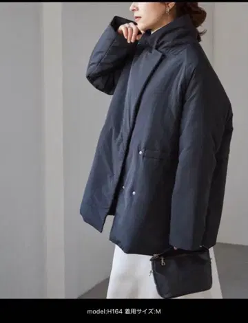 다운 코트 다운 자켓 테일러드 칼라 솜 자켓 여성용 블랙