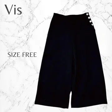 비스 울 혼방 깔끔한 와이드 허리밴딩 가우초 팬츠 돌려입기 좋은