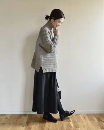 OURHOME 고급 울 하이넥 니트