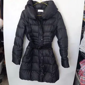 anySiS 후드 부착 블랙 다운 자켓