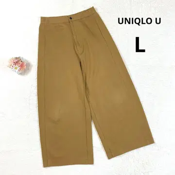 새상품급 [유니클로] 와이드핏 커브 저지 팬츠 (L) 브라운