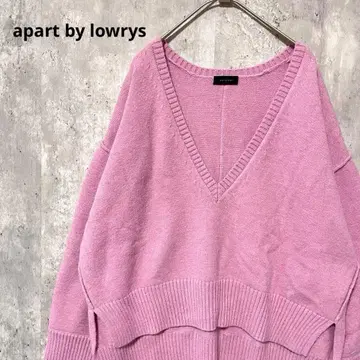 apart by lowrys V넥 비대칭 니트 심플 귀여운