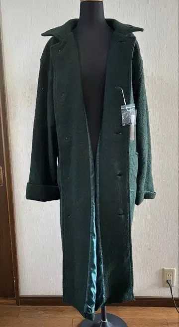 FASHIRU 울 블렌드 코트 그린