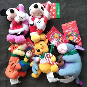 디즈니 크리스마스 캐릭터 봉제 인형 오너먼트 세트