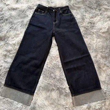 다크 블루 와이드 스트레이트 데님