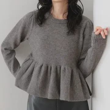 LIAN 페플럼 벌룬 니트 풀오버