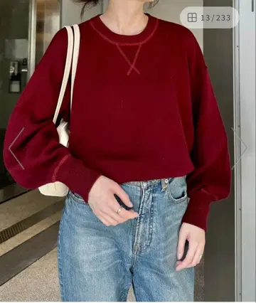 차오패닉 티피 맨투맨 볼륨 슬리브 니트