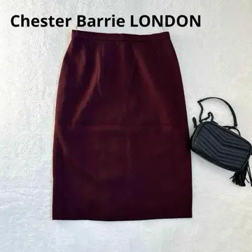 r89 [체스터발리] 무릎 기장 타이트 스커트 짙은 보라색 M
