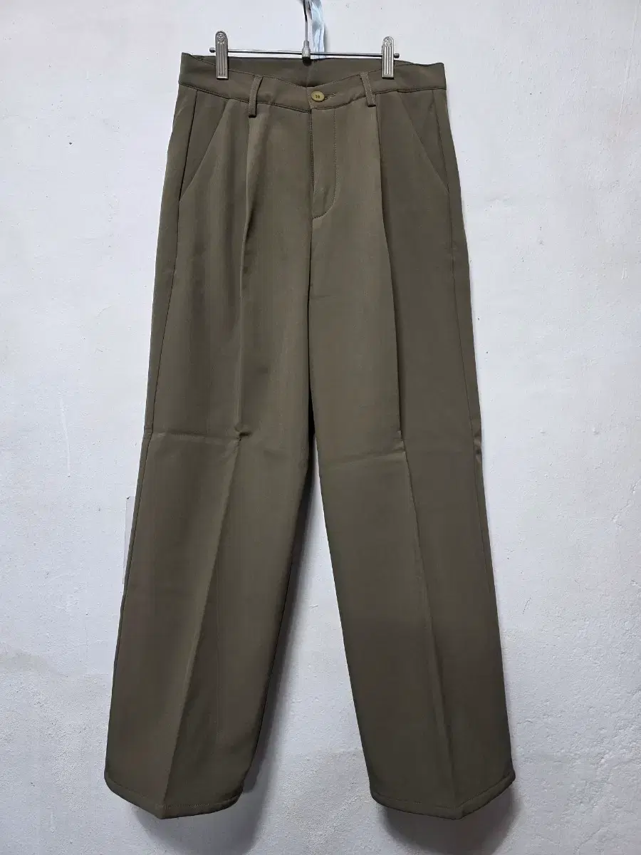 3 Colors Unisex Brushed Pants One-Pleat Slacks Wide Straight Pants
