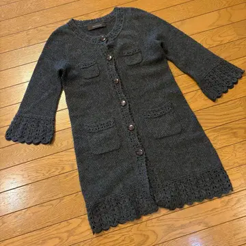 Jewelchanges 니트 가디건 원피스 7부 소매 버튼 포함