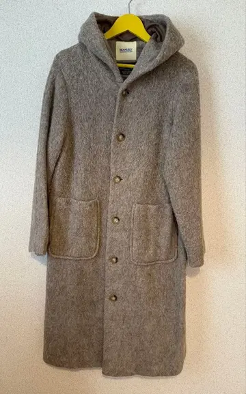 BEAMS BOY 모헤어 후드 부착 코트 베이지