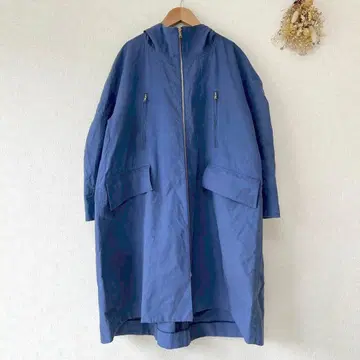 Drawer 밀리터리 모즈 코트 후데트 주름 가공 블루 계열 36