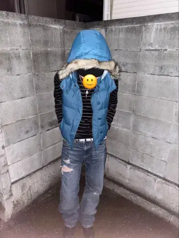 Y2K 퍼 달린 다운 자켓 헤이세이 갸루 남자 광택 짧은 기장 opium