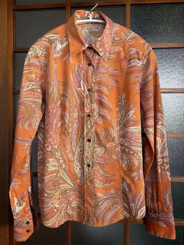 ETRO 에트로 긴팔 셔츠 면 오렌지 44