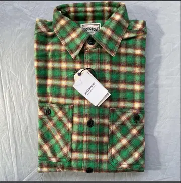 HOUSTON 그린 계열 체크 무늬 플란넬 셔츠 사이즈 XL
