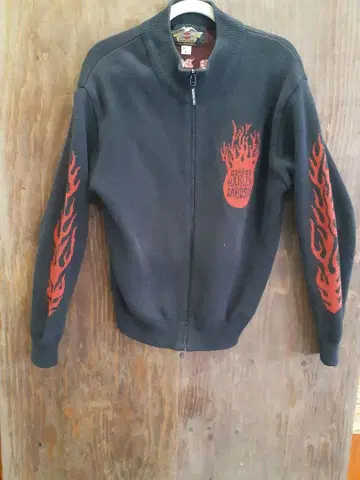Harley Davidson 집업 니트 자켓 블랙