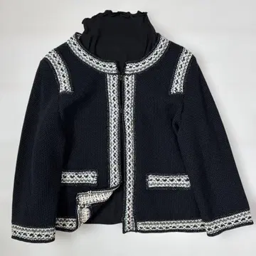 컨디션 최상 ST.JOHN 고급 울 니트 자켓 가디건 노카라