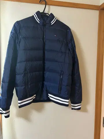 다운 자켓 네이비 스트라이프