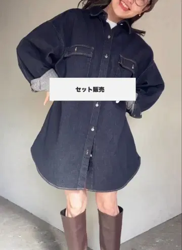 JEANASIS 데님 셔츠 T셔츠 세트 판매