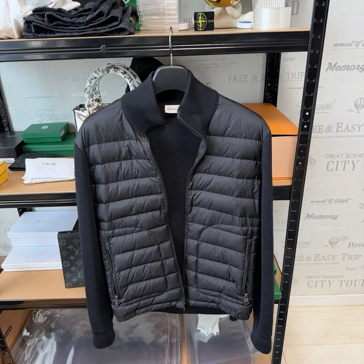 [Excellent Condition] Moncler Knit Padded Jacket L
