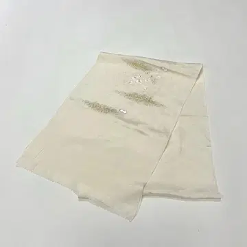 오비 장식 천 화이트 자수 미사용품 No.11