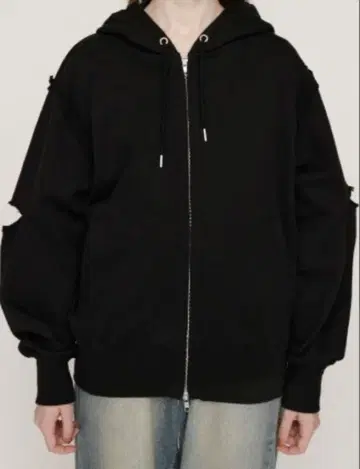 블랙 후드 부착 후드티