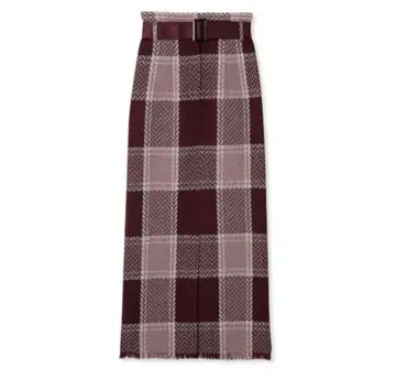 [ SNIDEL ] 벨티드 로빙 체크 타이트 스커트