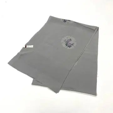 오비 장식 천 순수 실크 그레이 눈꽃 무늬 미사용품 No.15